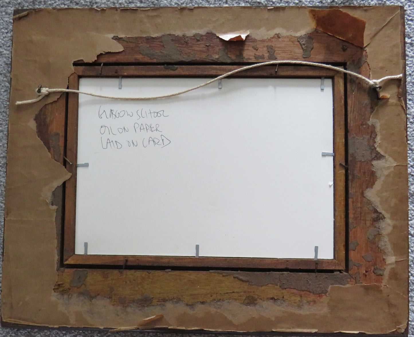Vintage Wooden Frame In Arts and Crafts Style With Oil Painting