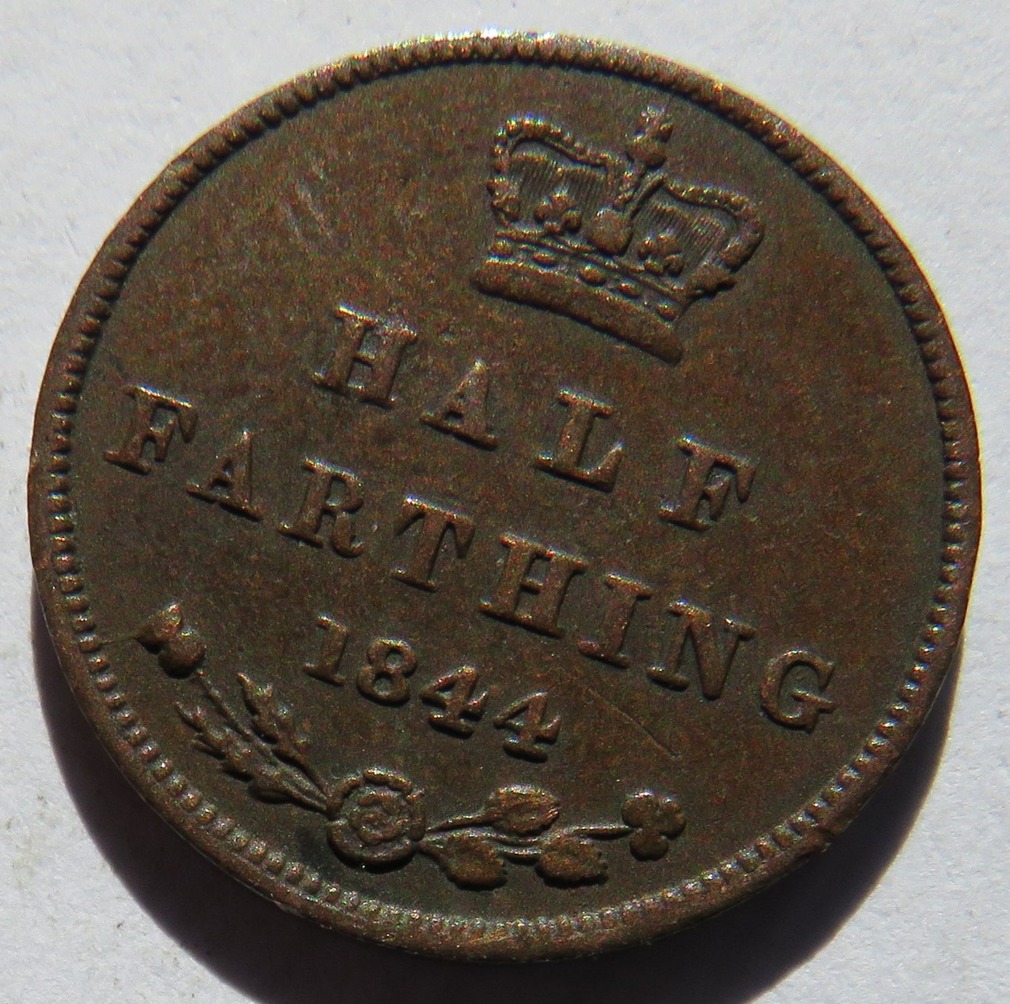1844 Queen Victoria 1/2 Half-Farthing Coin - Great Britain