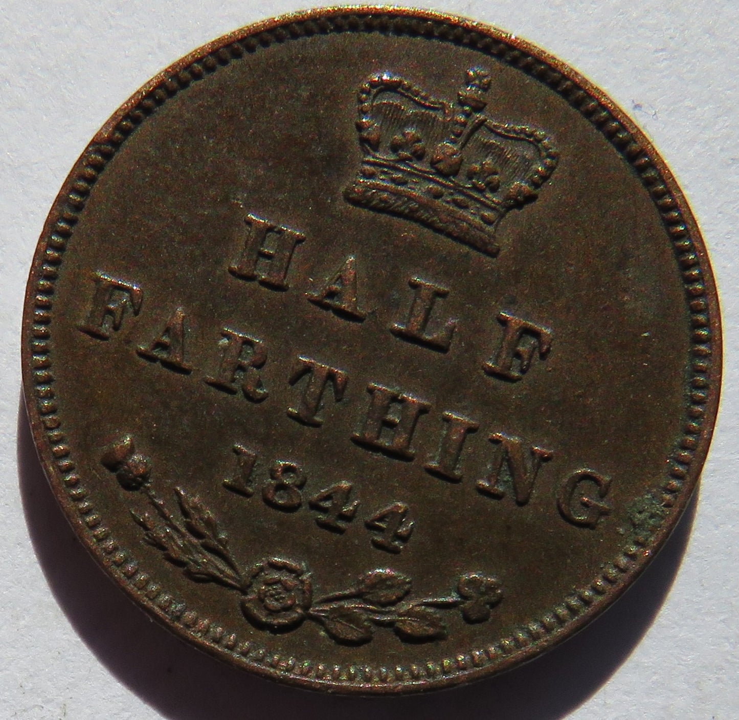 1844 Queen Victoria 1/2 Half-Farthing Coin - Great Britain