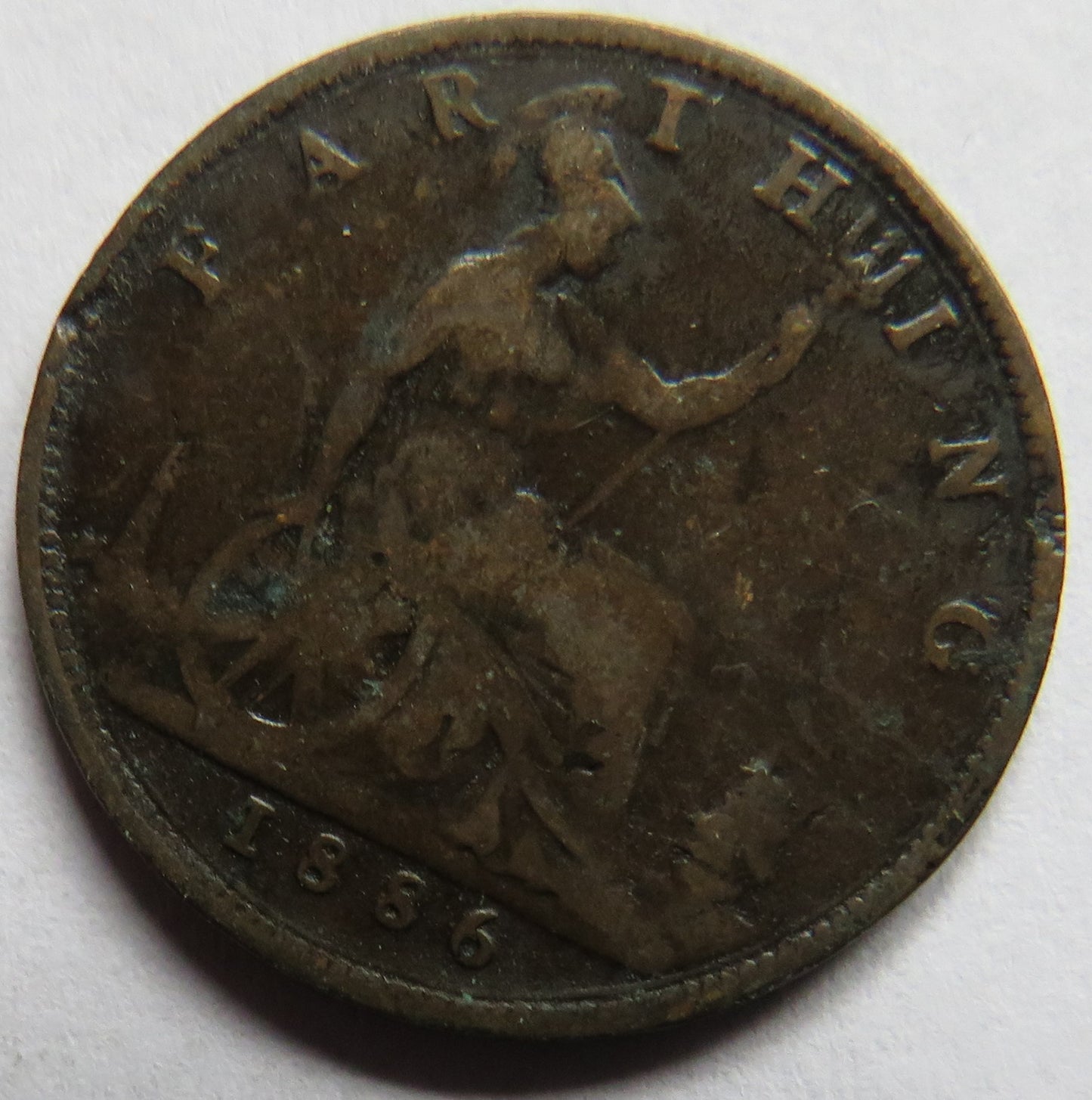 1886 Queen Victoria Farthing Coin - Great Britain