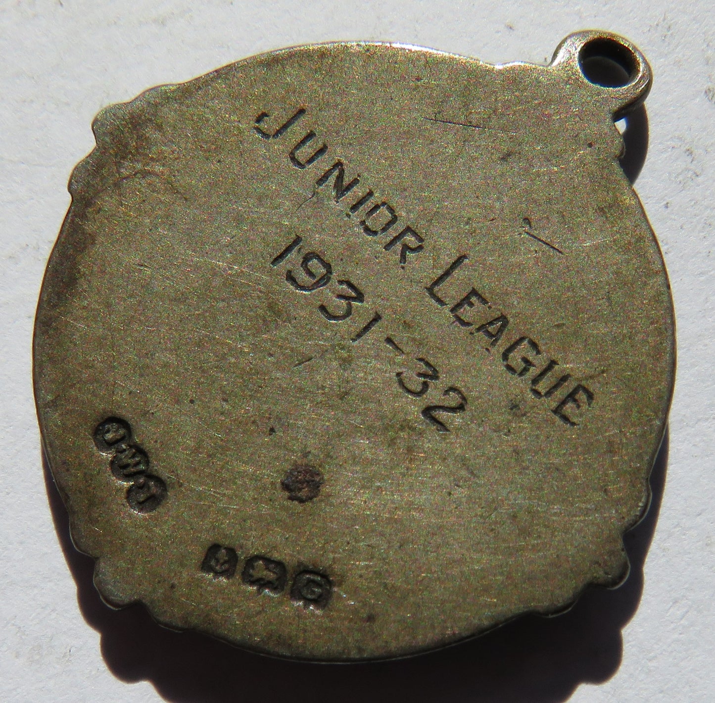 Antique Silver Fob / Medal - Junior Football League 1931-32