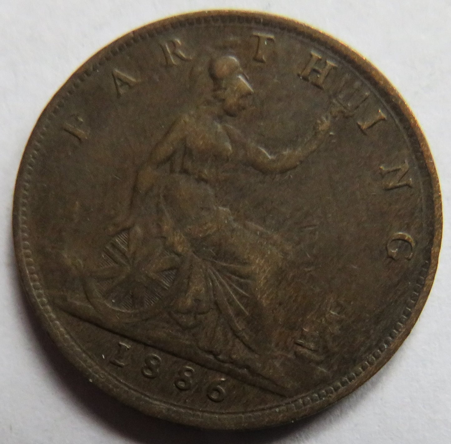 1886 Queen Victoria Farthing Coin - Great Britain
