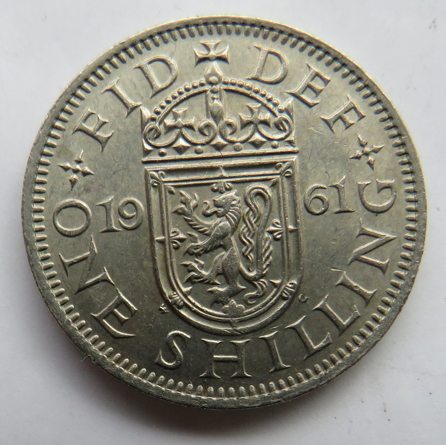 1961 Queen Elizabeth II (Scottish) One Shilling Coin In Better Grade