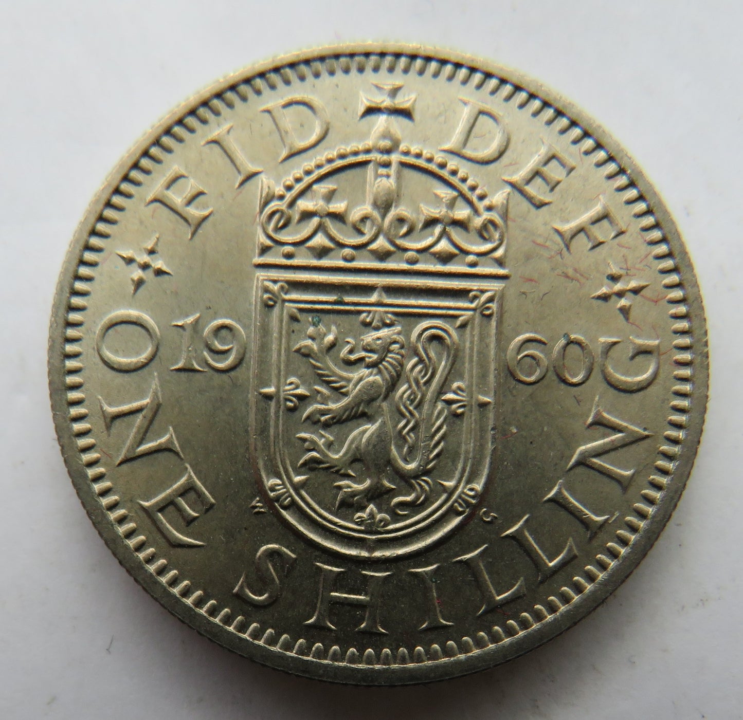 1960 Queen Elizabeth II (Scottish) One Shilling Coin In High Grade