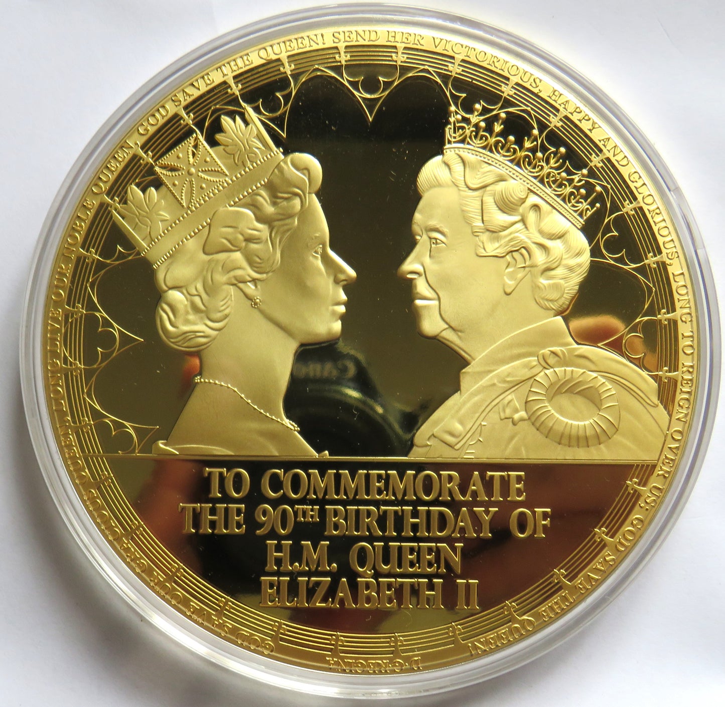 90th Birthday of H.M. Queen Elizabeth Large Commemorative Coin / Medal 100mm