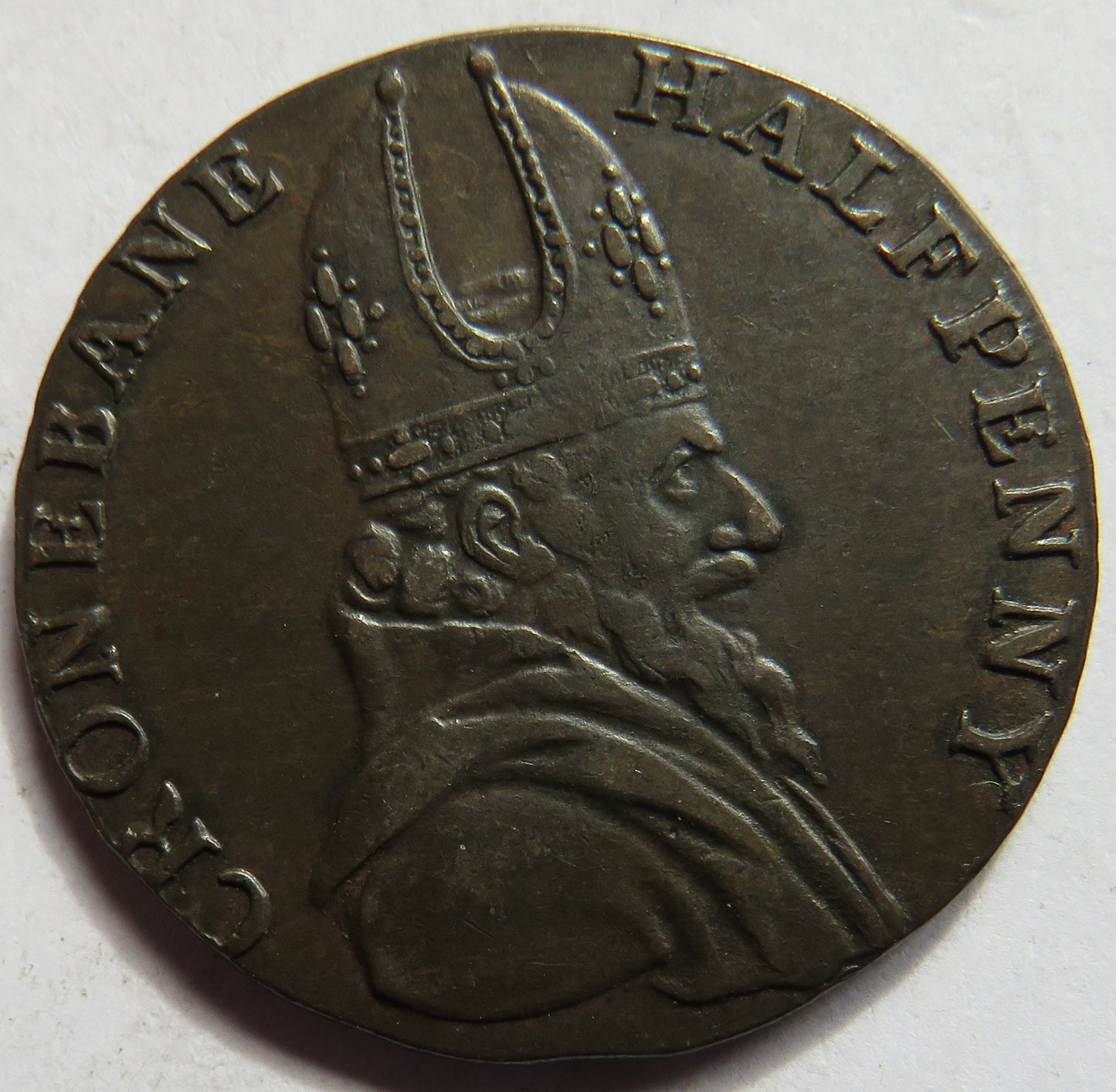 1794 Cronebane Halfpenny Token "For Change Not Fraud"