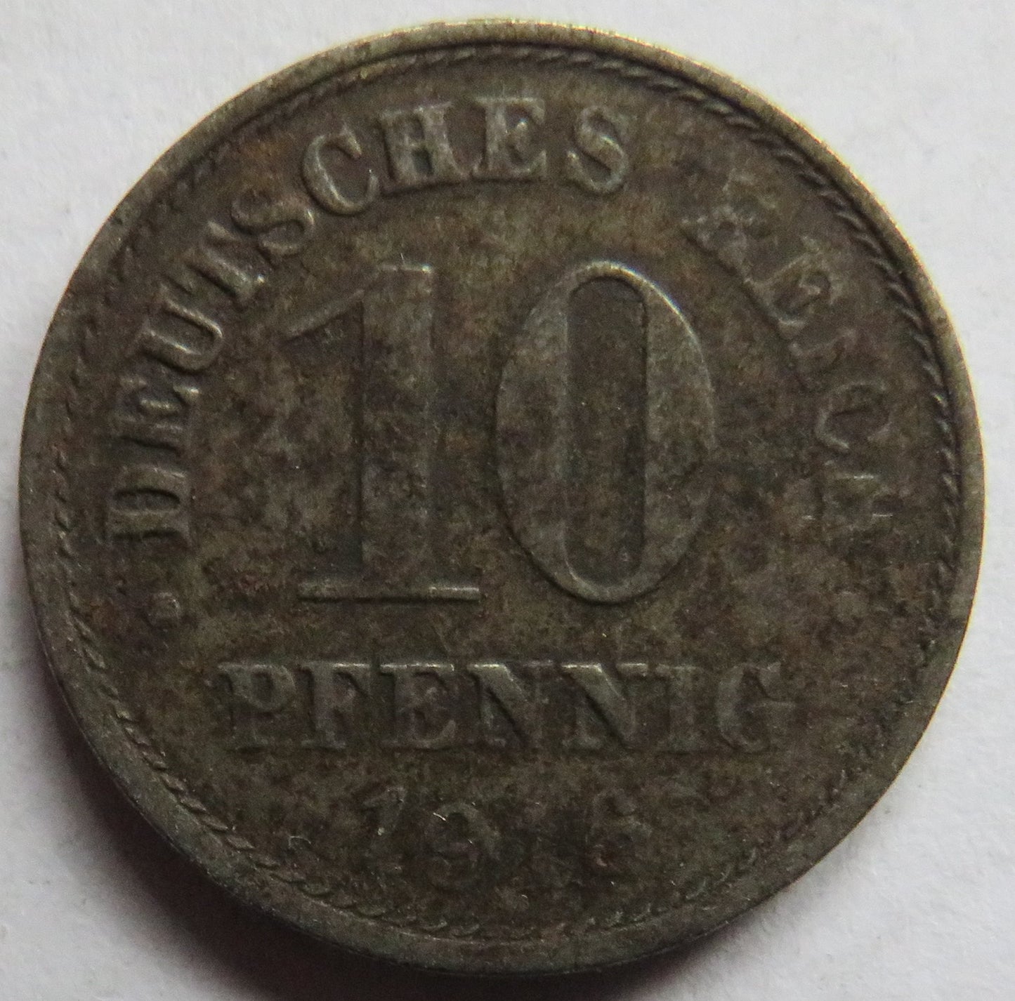 1916-A Germany 10 Pfennig Coin