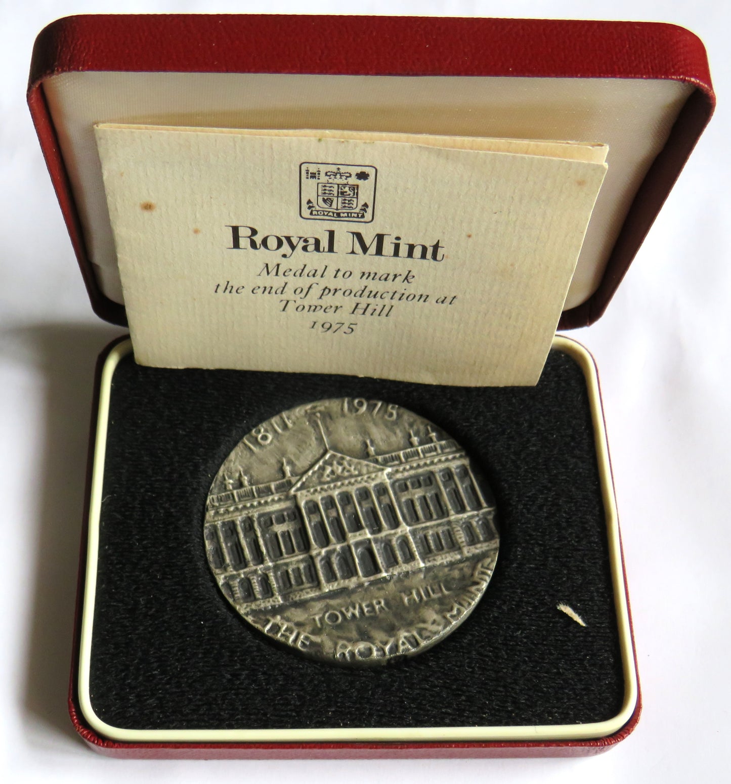 End of Production At Tower Hill 1975 Silver Medal By The Royal Mint