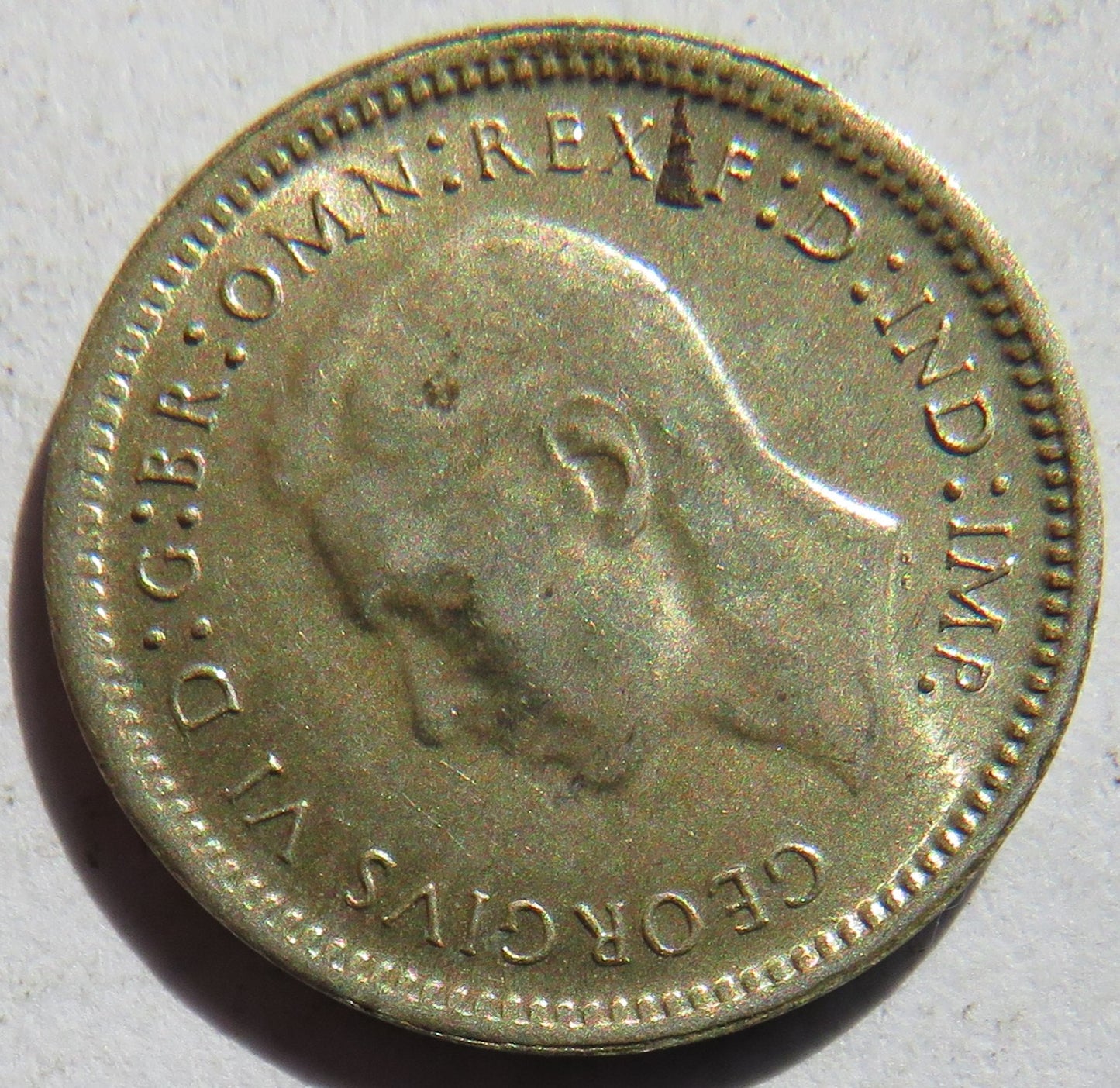 1943 King George VI Australia Silver Threepence Coin