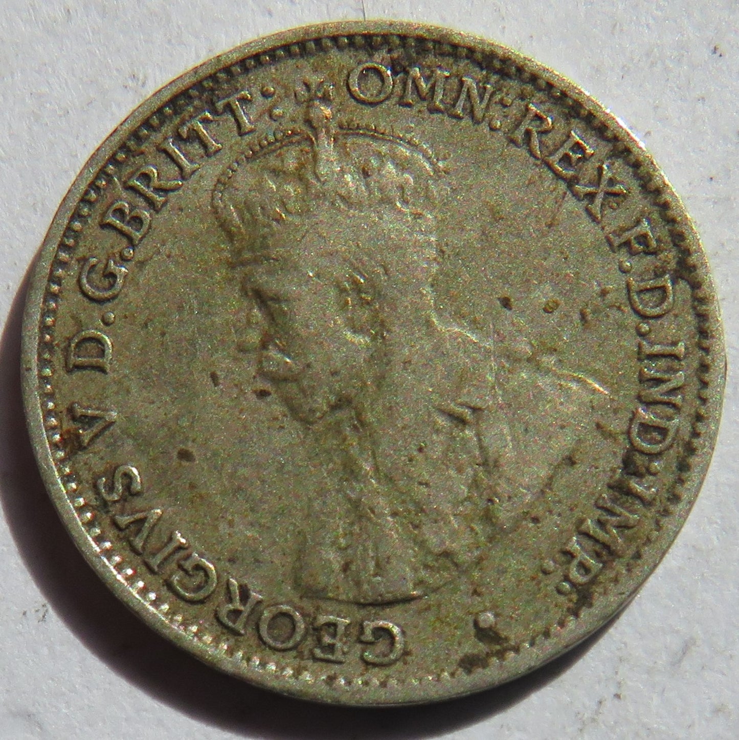 1936 King George V Australia Silver Threepence Coin