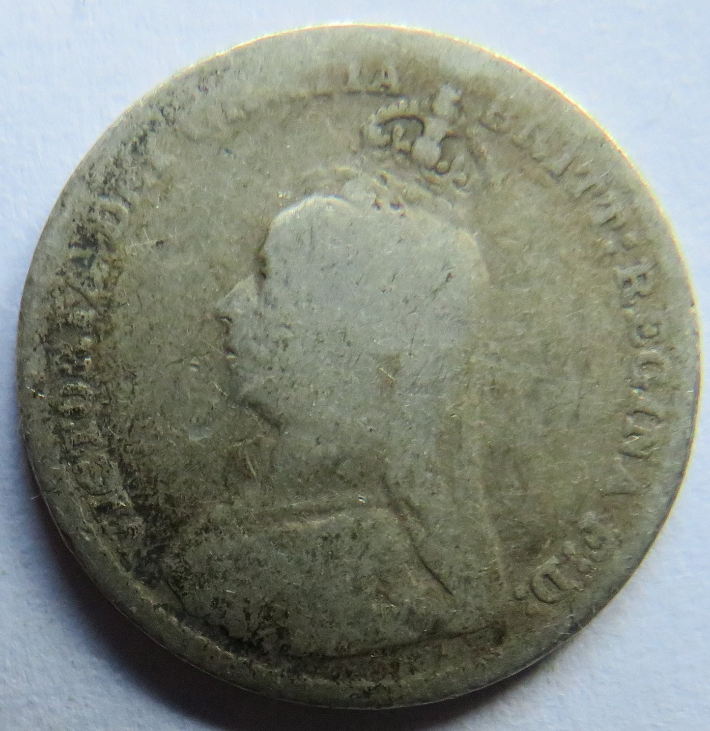 1890 Queen Victoria Jubilee Head Silver Threepence Coin - Great Britain