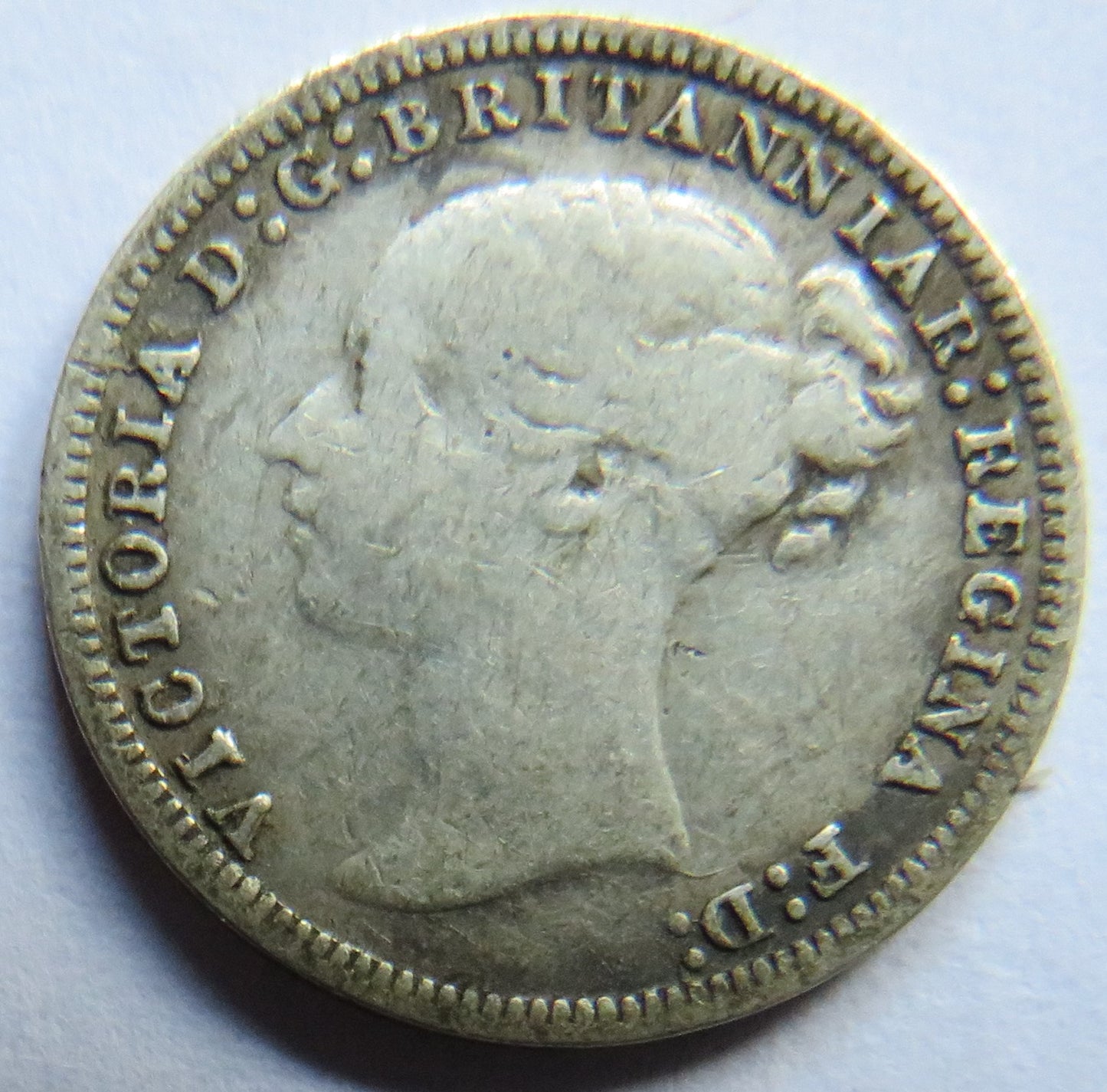 1878 Queen Victoria Young Head Silver Threepence Coin - Great Britain