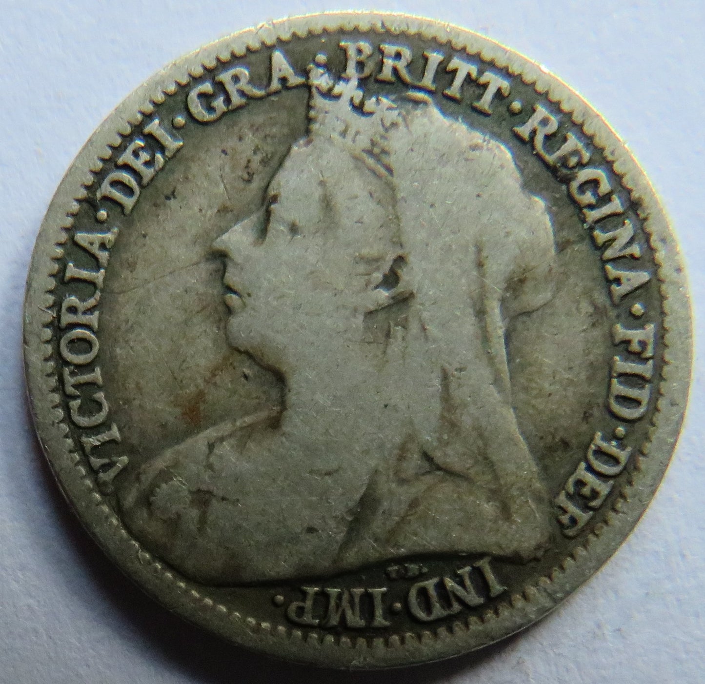 1901 Queen Victoria Silver Threepence Coin - Great Britain