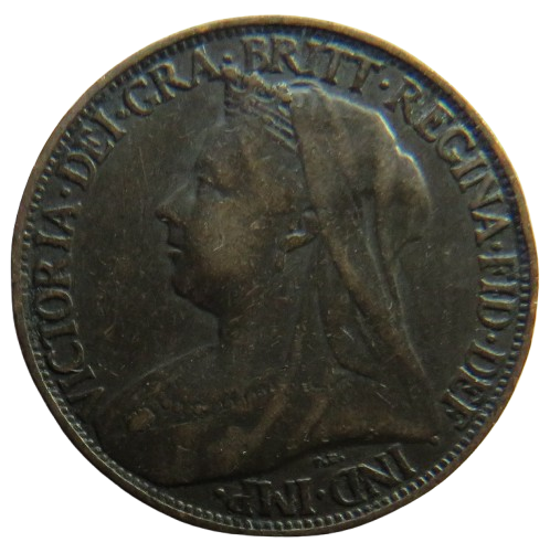 1897 Queen Victoria Farthing Coin - Great Britain