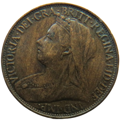 1895 Queen Victoria Farthing Coin - Great Britain