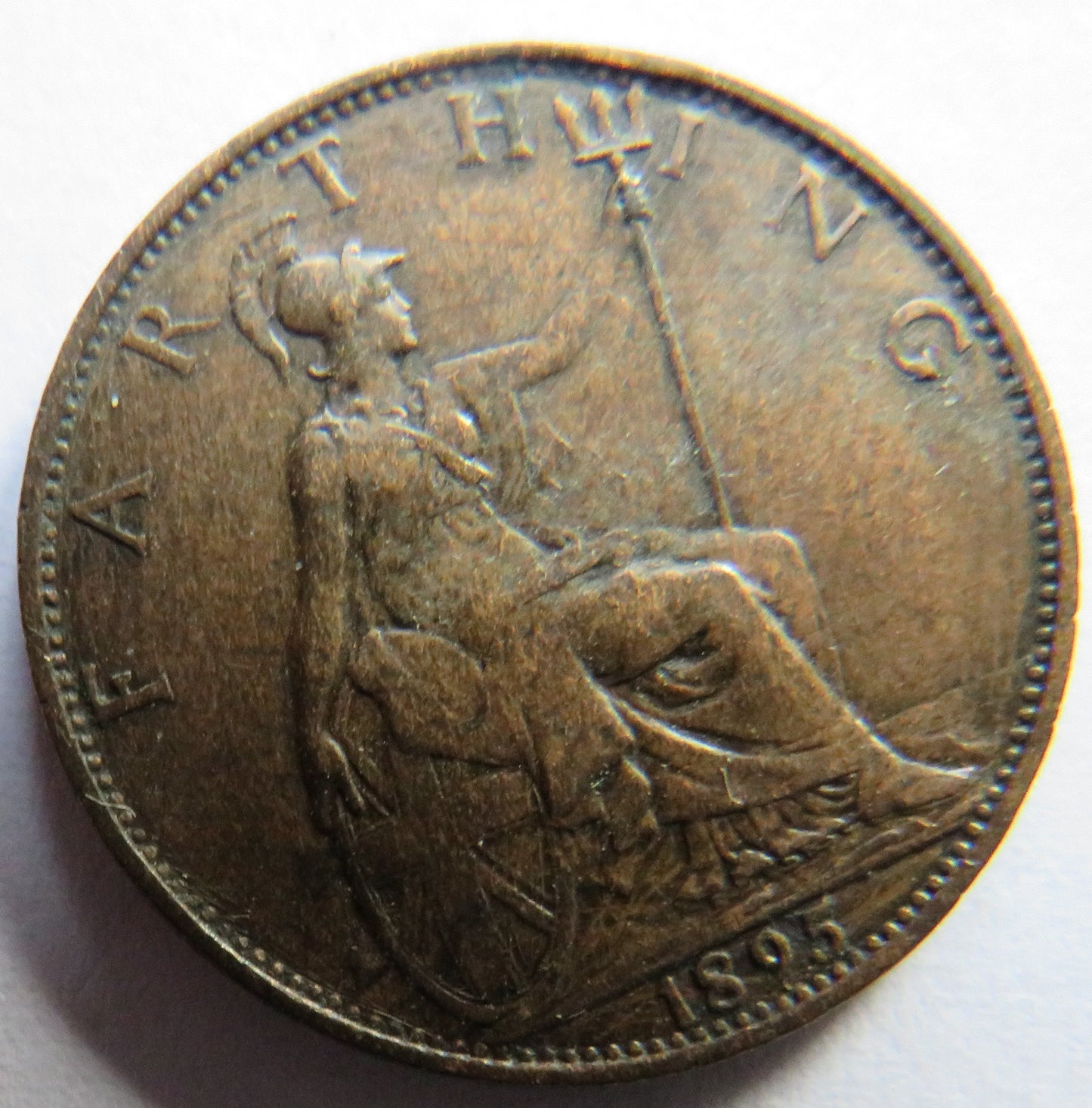 1895 Queen Victoria Farthing Coin - Great Britain