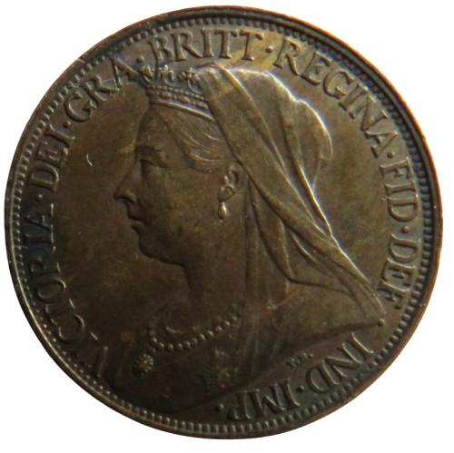 1895 Queen Victoria Farthing Coin - Great Britain