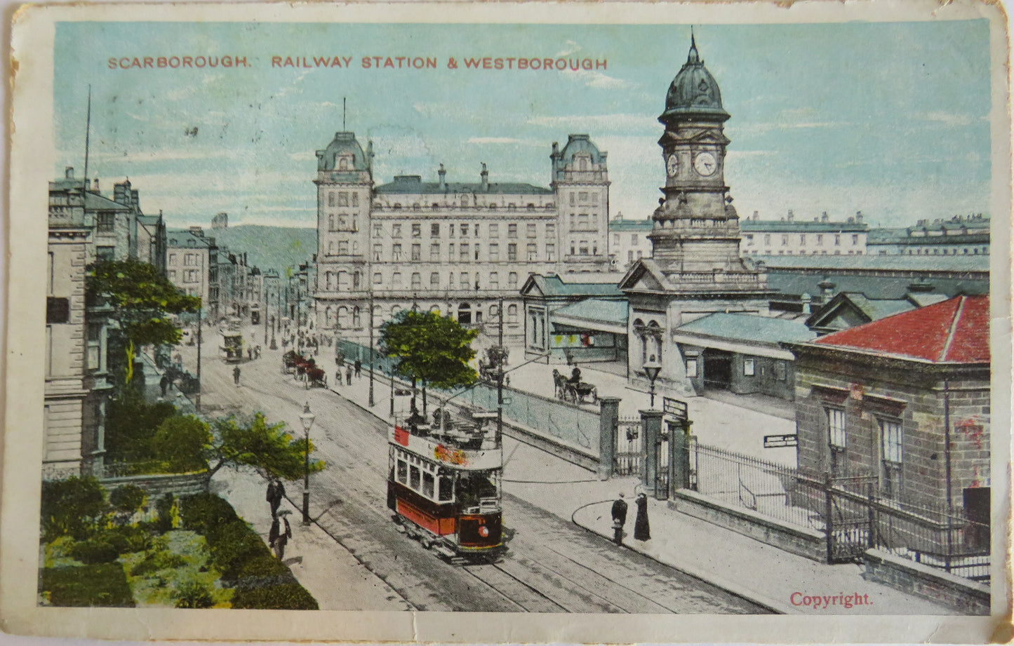 Vintage Postcard of Scarborough Railway Station & Westborough