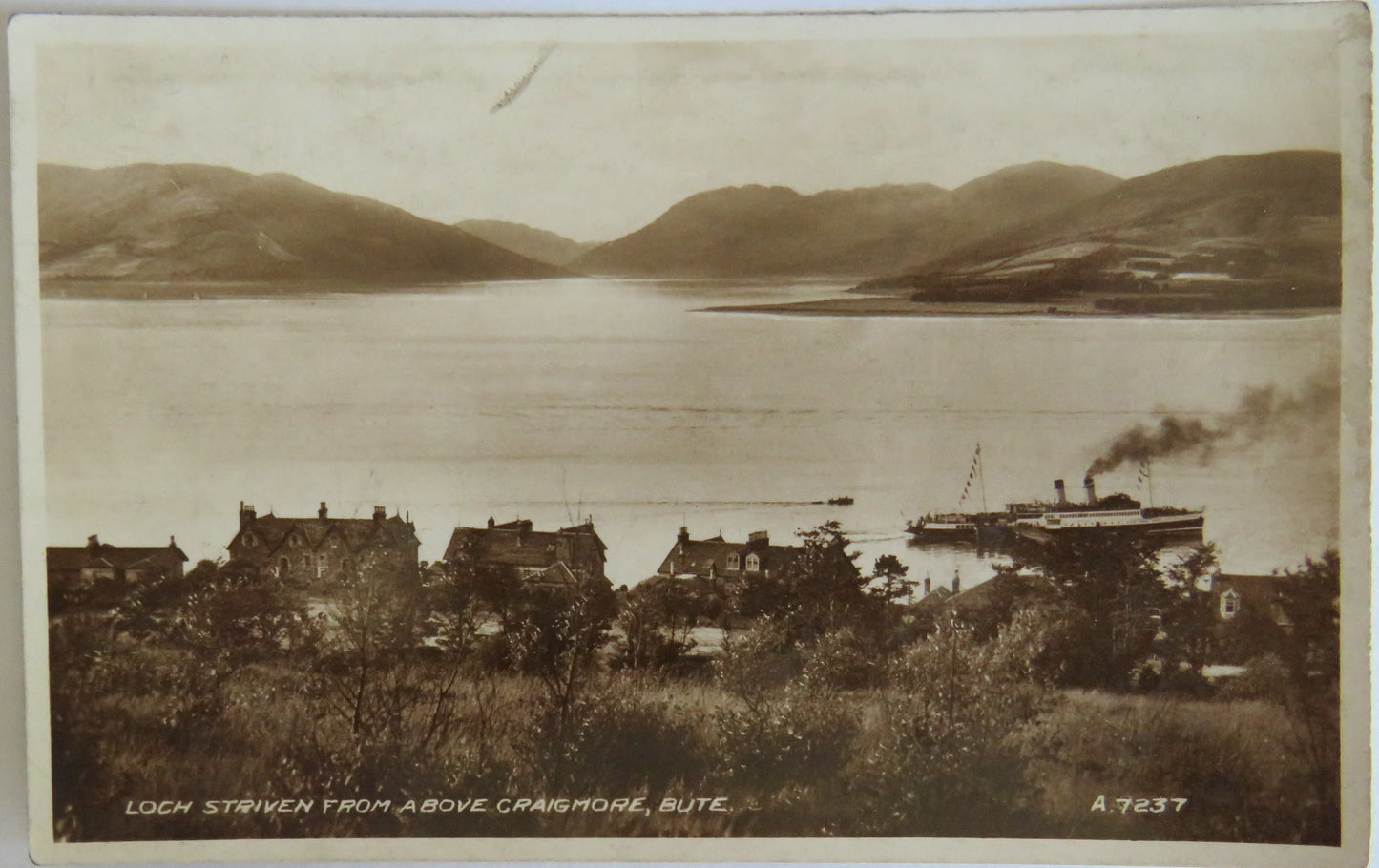 Vintage Postcard of Loch Striven From Above Craigmore, Bute
