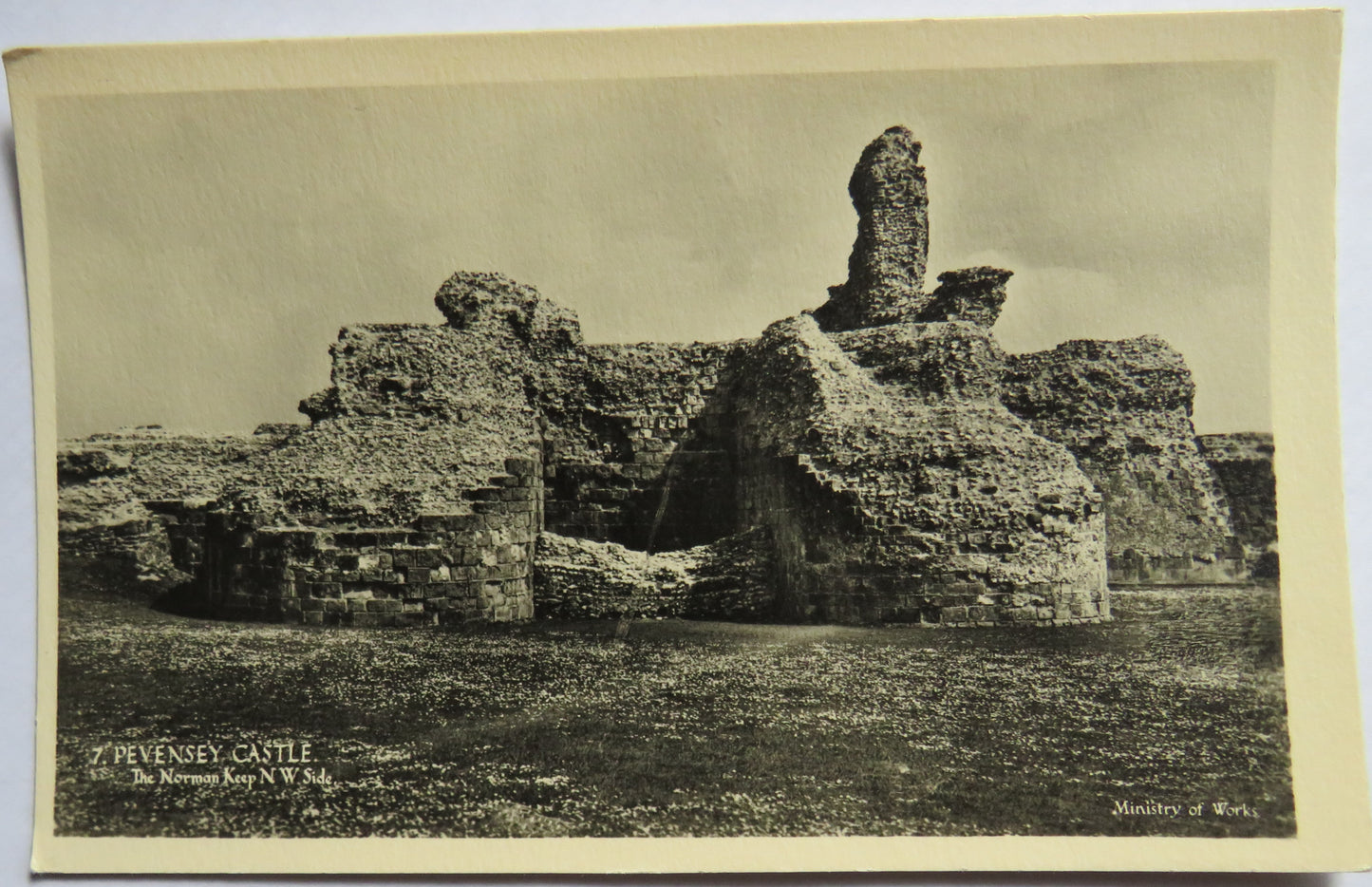 Vintage Postcard of Pevensey Castle, The Norman Keep, N W Side