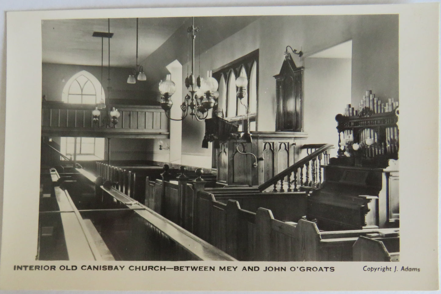 Vintage Postcard of Interior Old Canisbay Church Between Ney and John O'Groats