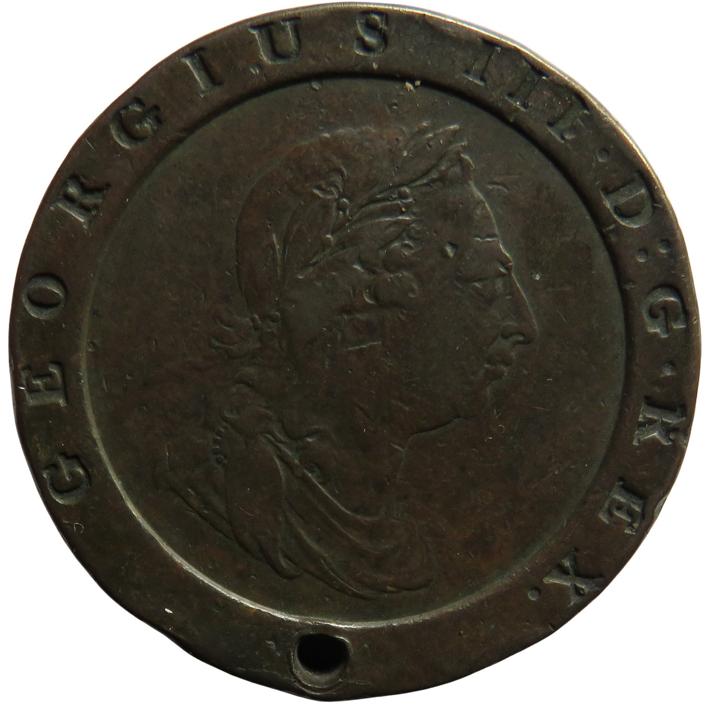1797 King George III Cartwheel Twoepence Coin (Holed)