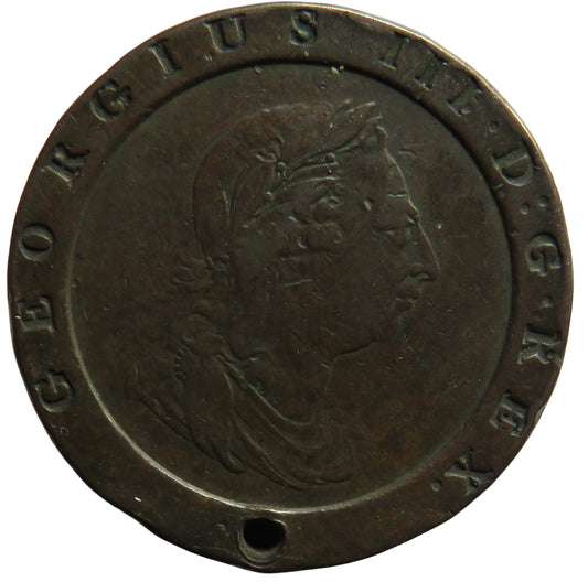 1797 King George III Cartwheel Twoepence Coin (Holed)