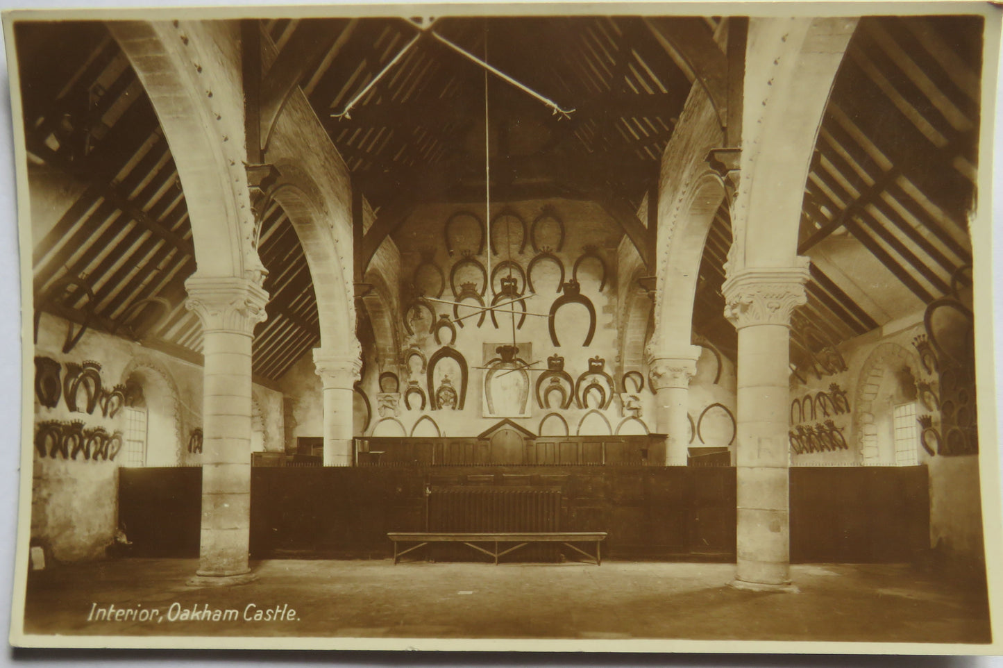 Vintage Postcard of Interior, Oakham Castle
