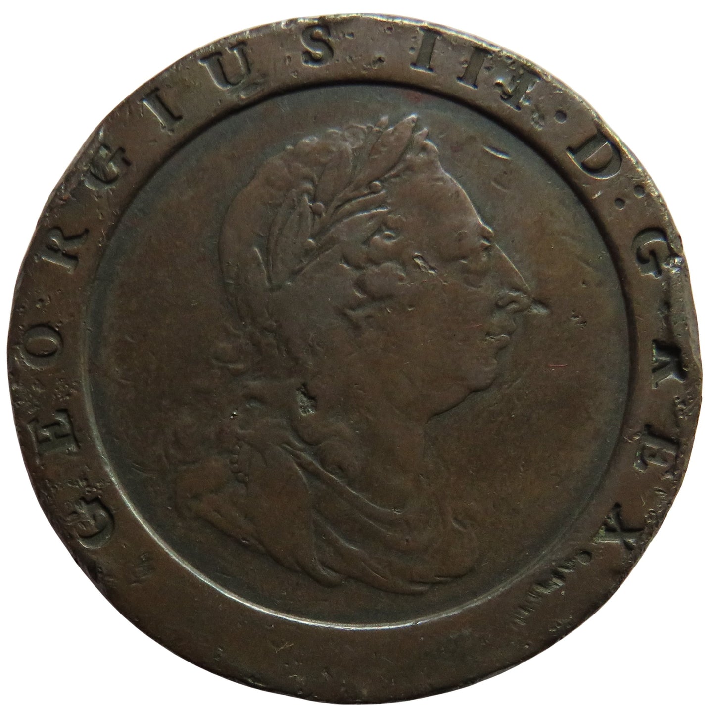 1797 King George III Cartwheel Twopence Coin - Great Britain