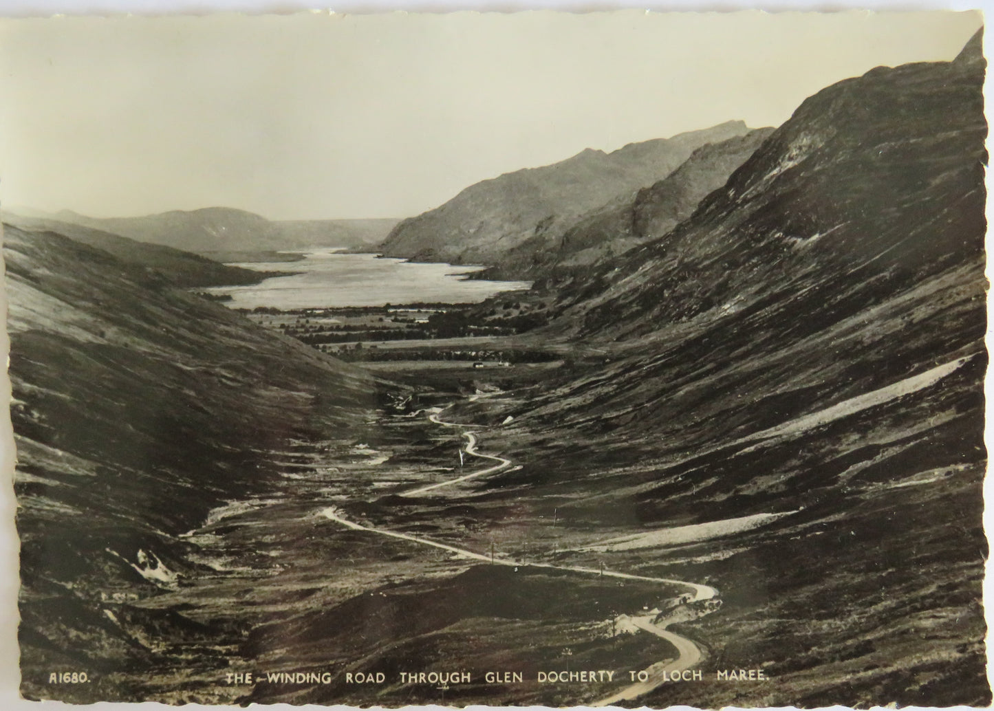 Vintage Postcard of The Winding Road Through Glen Docherty To Loch Maree