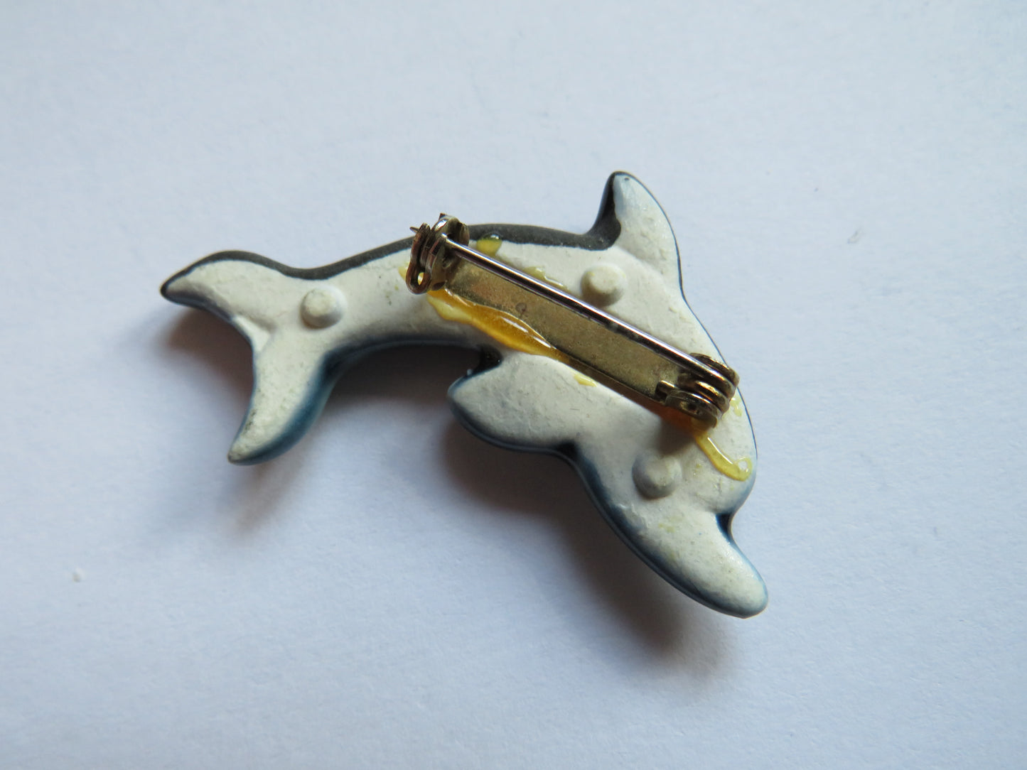 Ceramic Brooch In Shape of a Dolphin