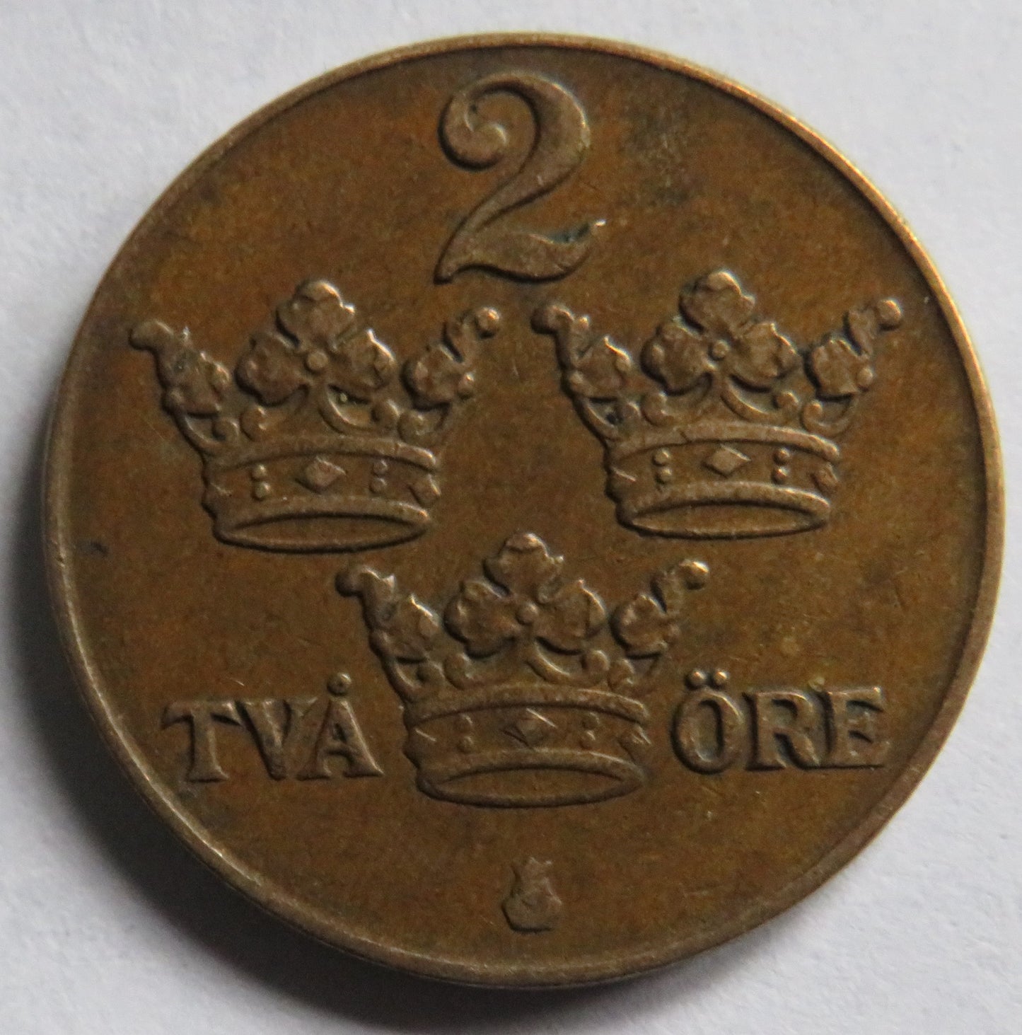 1931 Sweden 2 Ore Coin