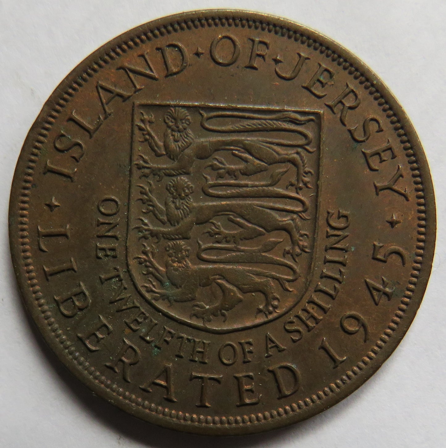 1945 King George VI Island of Jersey 1/12th of a Shilling Coin