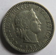 Load image into Gallery viewer, 1883 Switzerland 20 Rappen Coin
