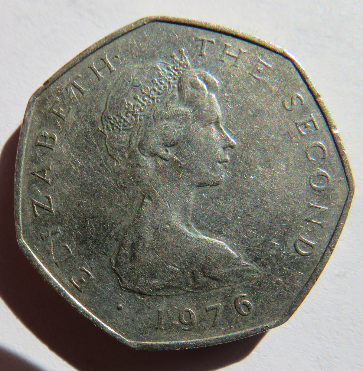 1976 Isle of Man 50p Fifty Pence Coin - Viking Longboat