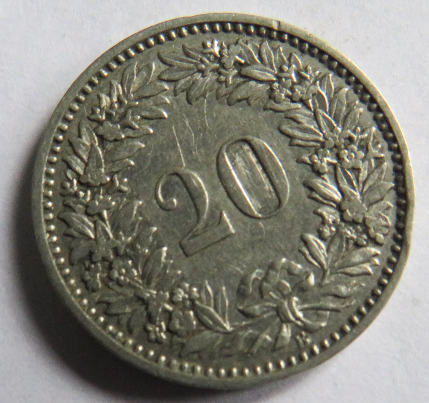 1883 Switzerland 20 Rappen Coin