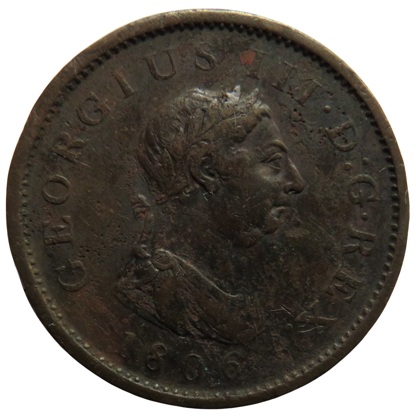 1806 King George III One Penny Coin - Great Britain