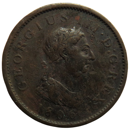 1806 King George III One Penny Coin - Great Britain
