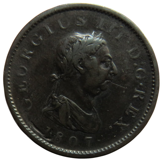 1807 King George III One Penny Coin - Great Britain