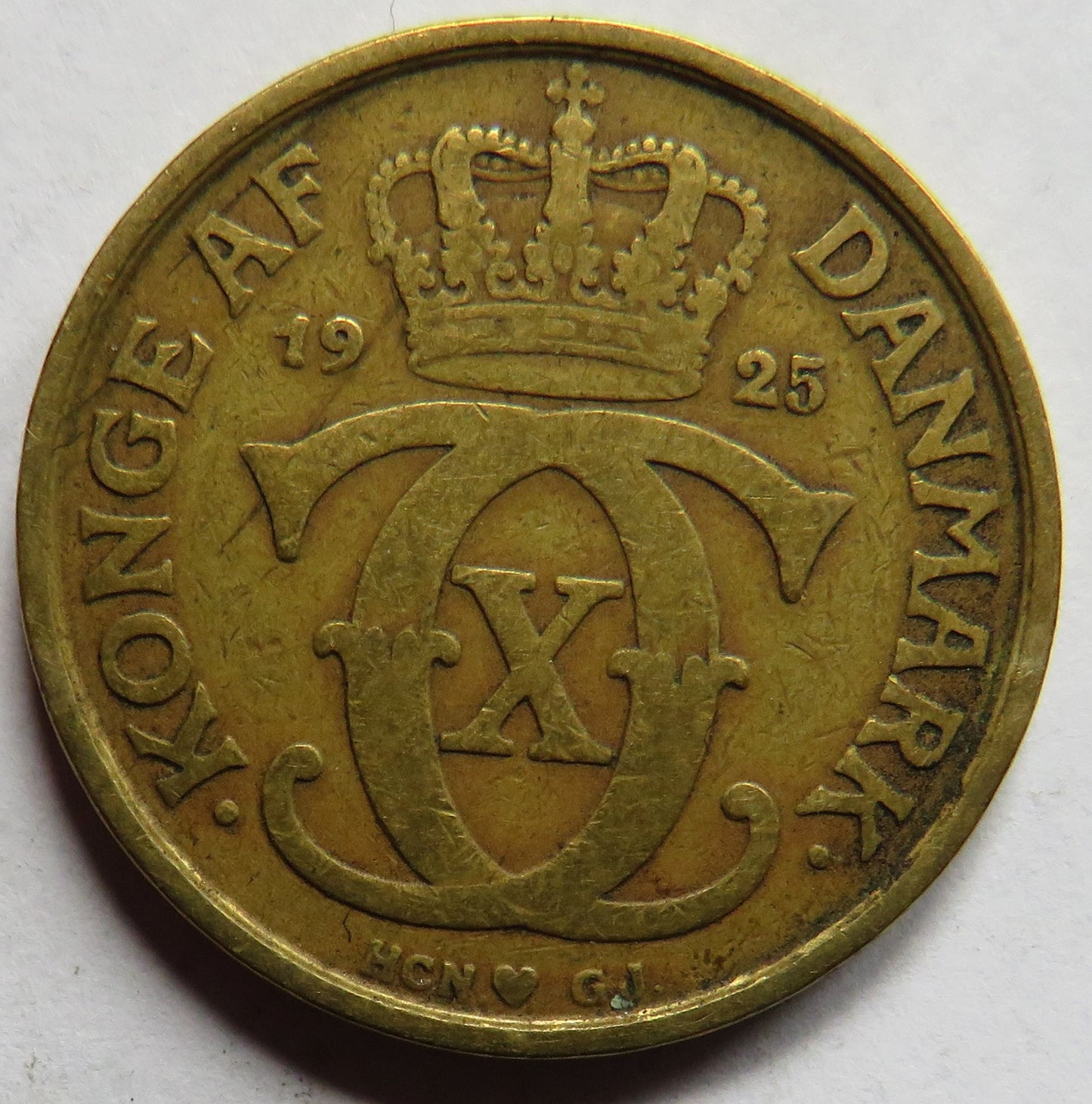1925 Denmark One Krone Coin