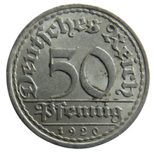 Load image into Gallery viewer, 1920-A Germany - Weimar Republic 50 Pfennig Coin
