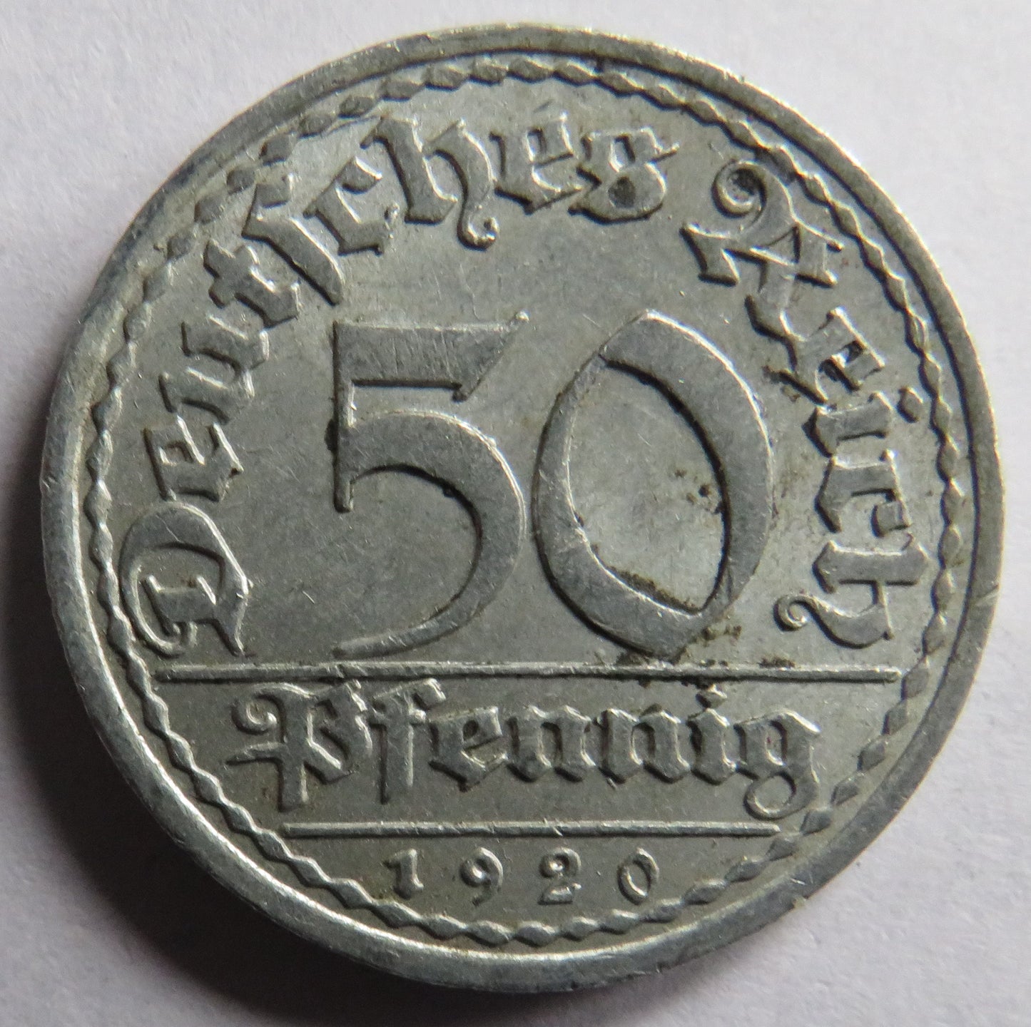 1920-A Germany - Weimar Republic 50 Pfennig Coin