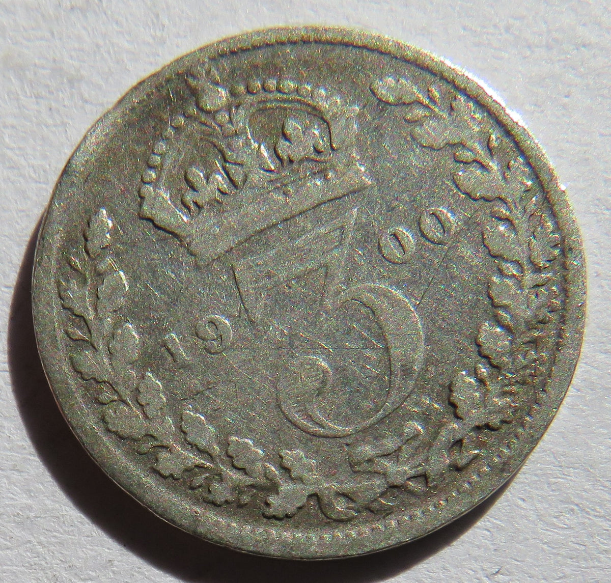 1900 Queen Victoria Silver Threepence Coin - Great Britain