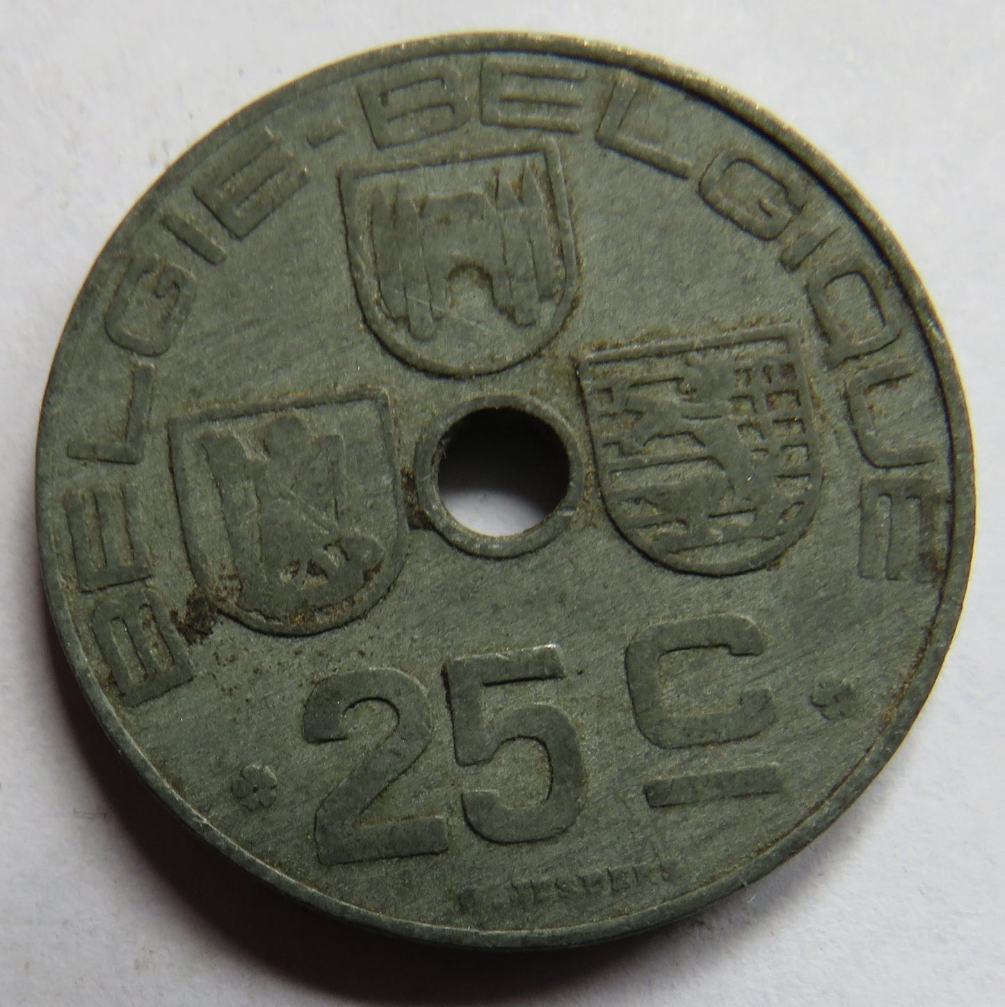 1944 Belgium 25 Centimes Coin