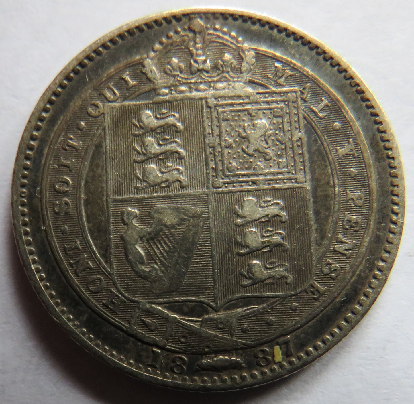 1887 Queen Victoria Jubilee Head Silver Shilling Coin - Great Britain