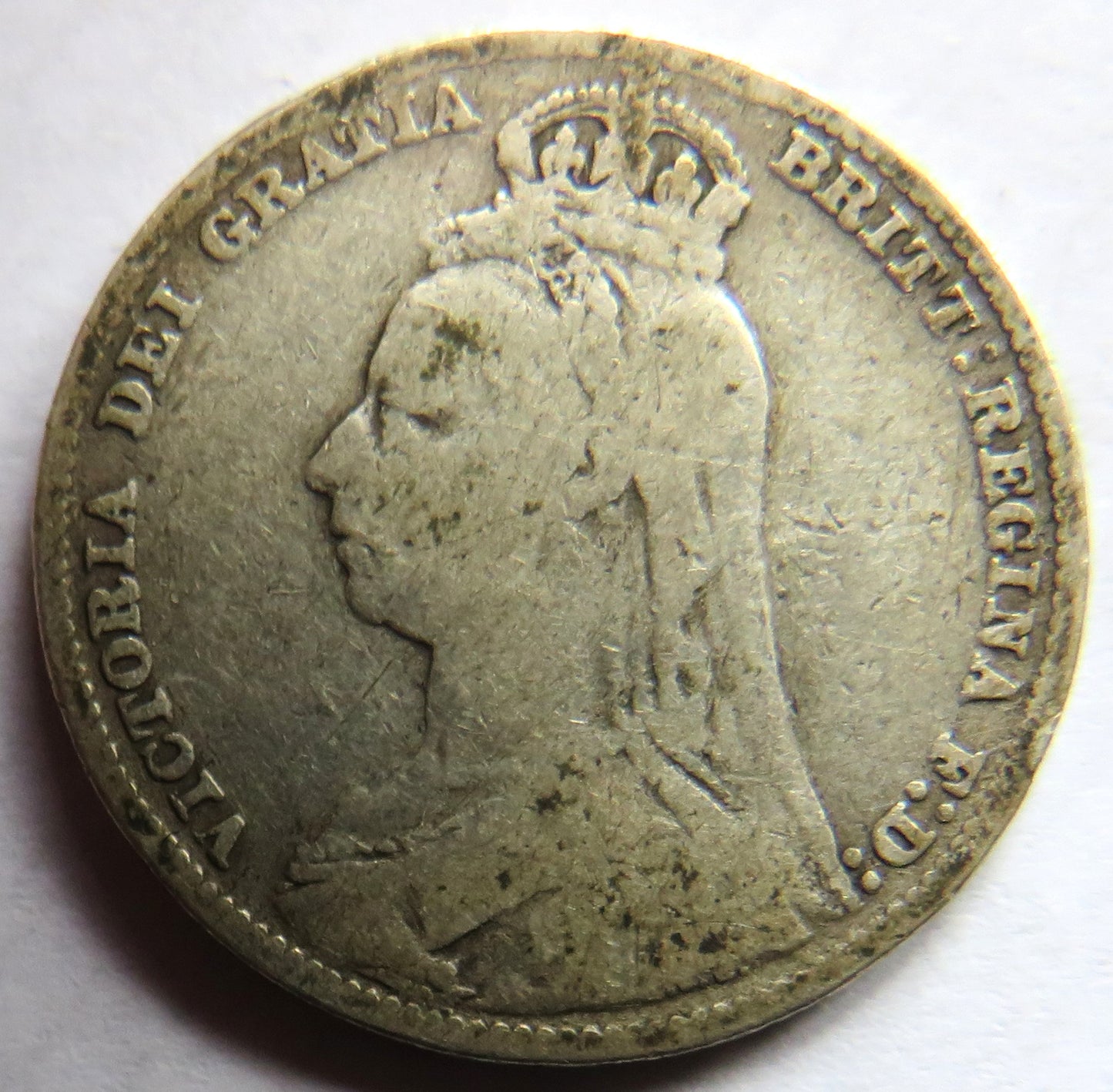 1891 Queen Victoria Jubilee Head Silver Shilling Coin - Great Britain