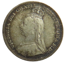 Load image into Gallery viewer, 1890 Queen Victoria Jubilee Head Silver Threepence Coin - Great Britain
