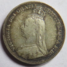 Load image into Gallery viewer, 1890 Queen Victoria Jubilee Head Silver Threepence Coin - Great Britain
