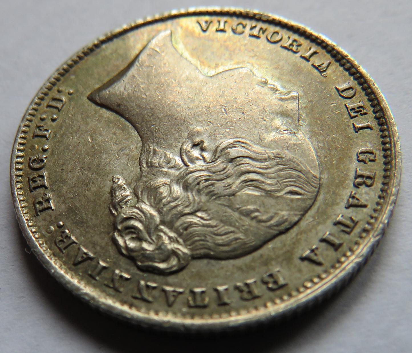 1866 Queen Victoria Young Head Silver Shilling Coin In High Grade