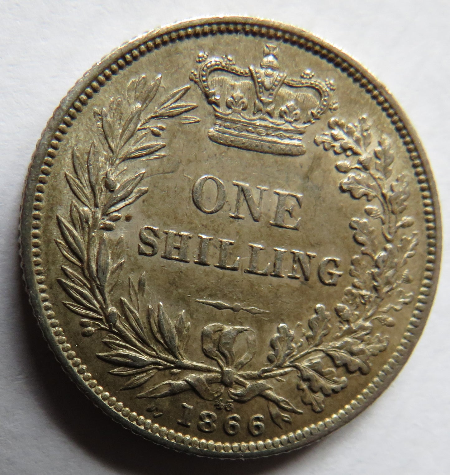 1866 Queen Victoria Young Head Silver Shilling Coin In High Grade